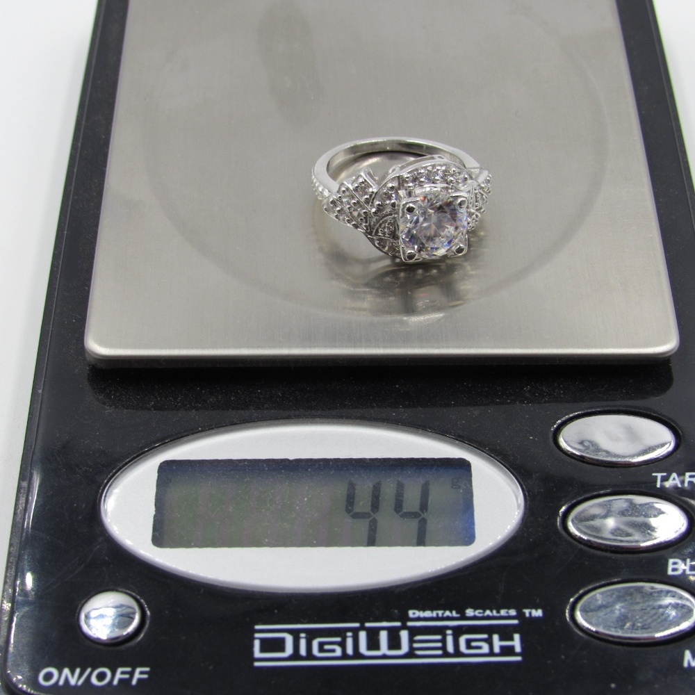 Vintage Size 5.75 Sterling Bright Clear CZ Ring - Picture 8 of 8